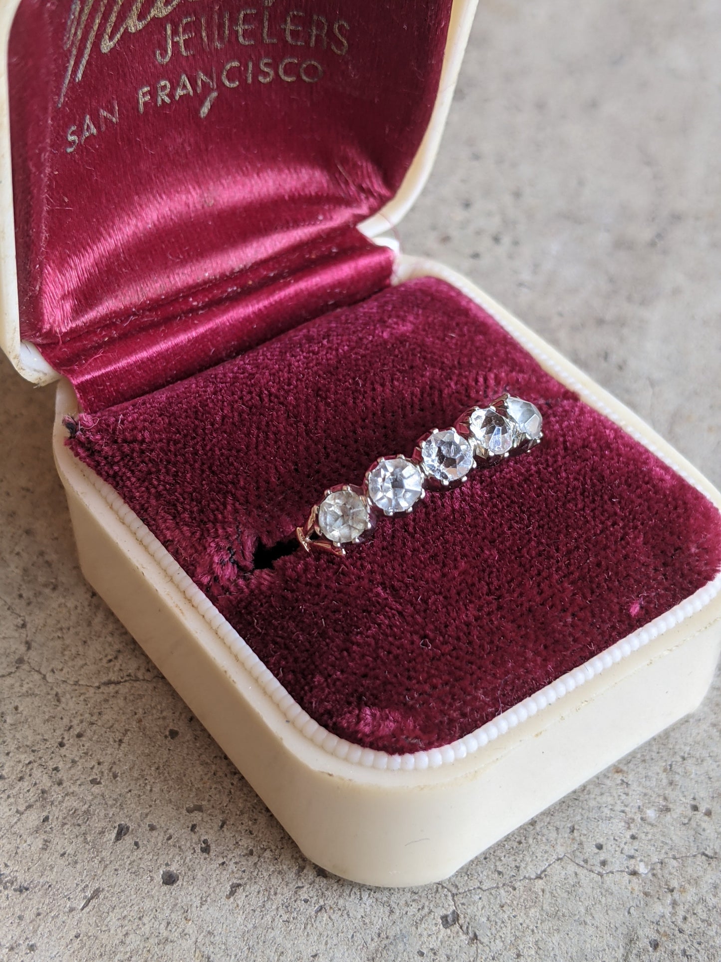 Georgian Black Dot Paste Gold + Silver Ring