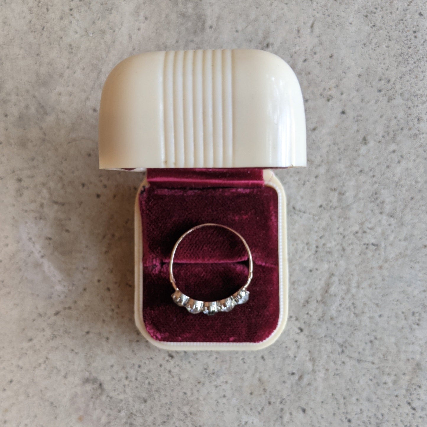 Georgian Black Dot Paste Gold + Silver Ring