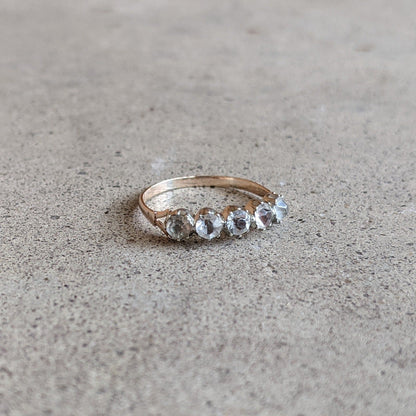 Georgian Black Dot Paste Gold + Silver Ring