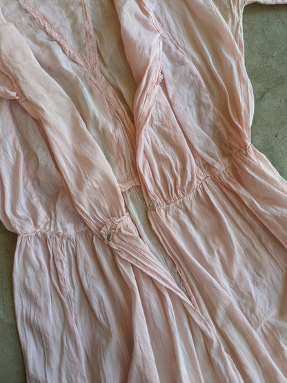 1910s Pink Cotton Dress