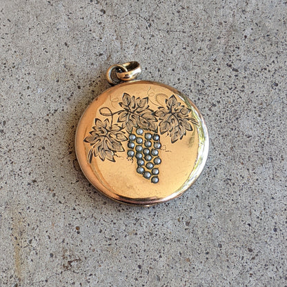 1890s-1900s Grape Motif Mourning Locket