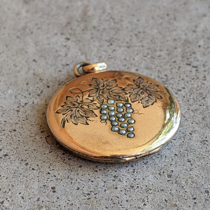 1890s-1900s Grape Motif Mourning Locket