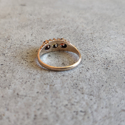 1890s-1900s Garnet + Opal Gold Ring