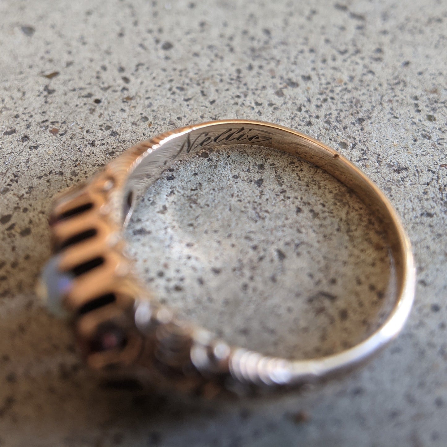 1890s-1900s Garnet + Opal Gold Ring