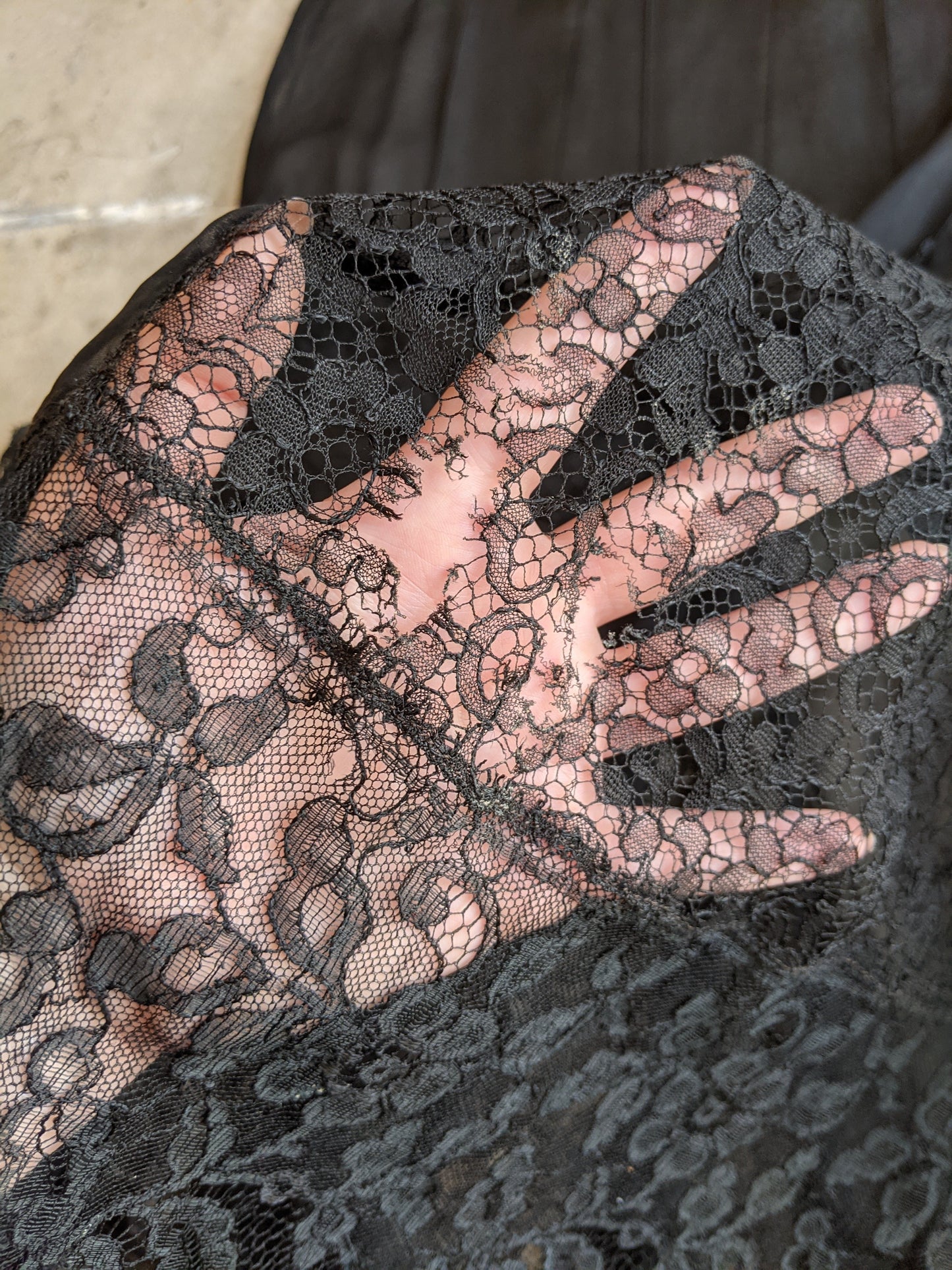 1930s Black Silk + Lace Dress