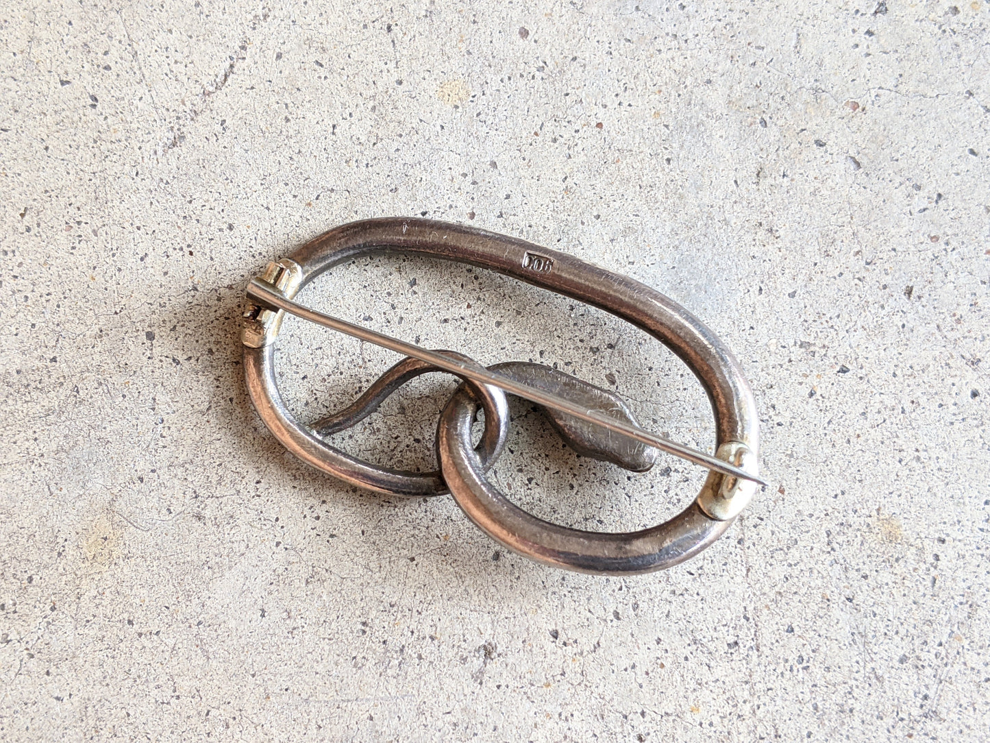 C. 1890s Silver Turquoise Snake Brooch