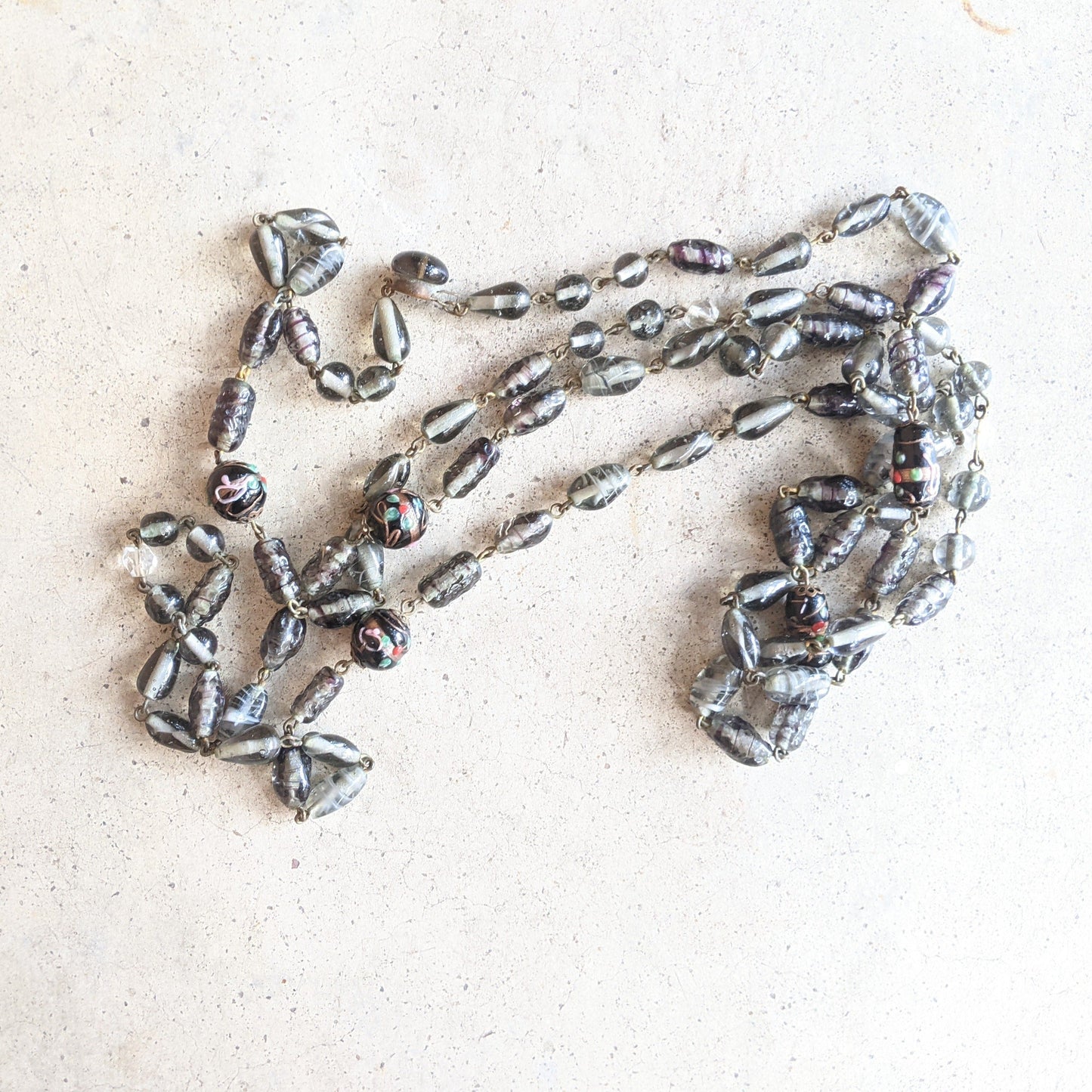 1920s-1930s Venetian Glass Necklace | 61"