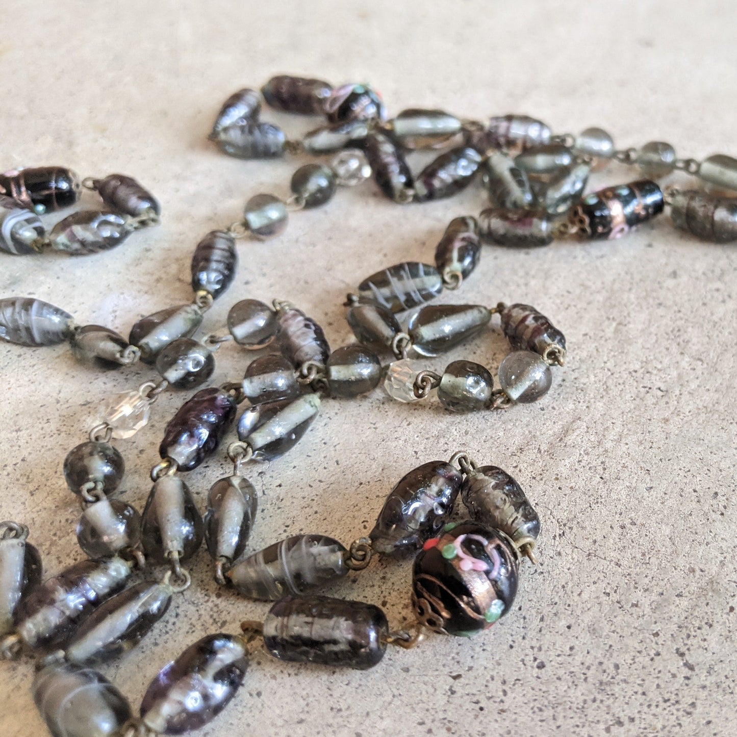 1920s-1930s Venetian Glass Necklace | 61"