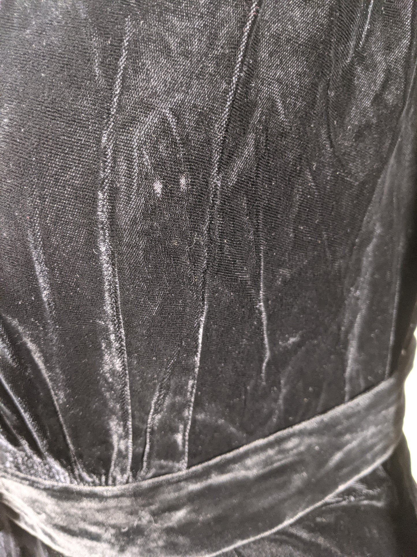 1930s-1940s Rayon Velvet Dress | XL
