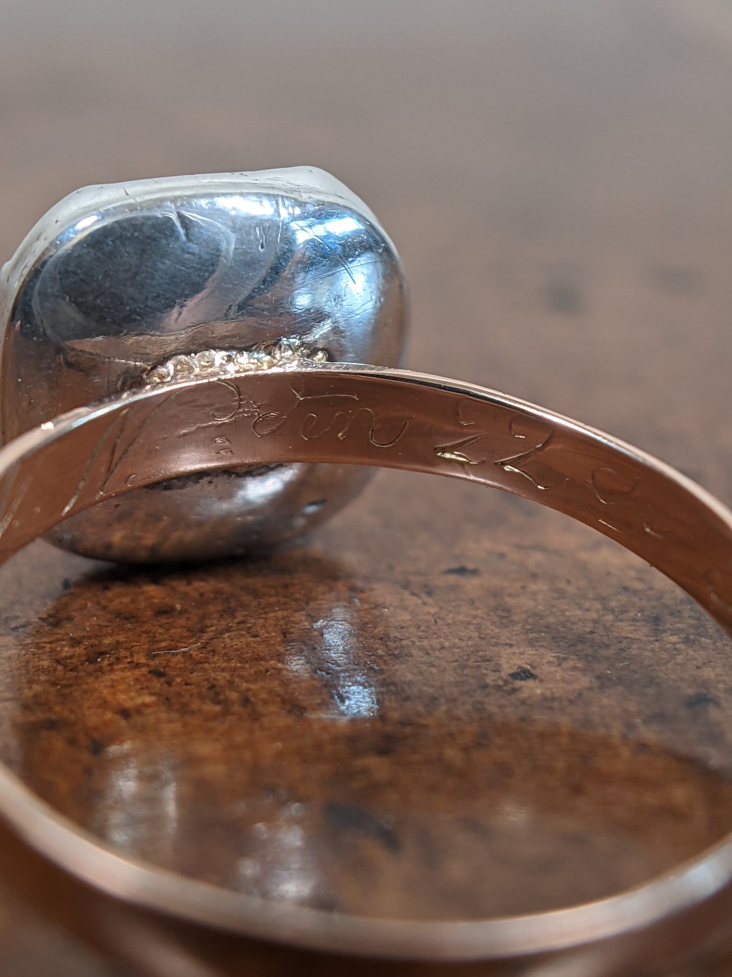 18th c Stuart Crystal Ring in Gold and Silver