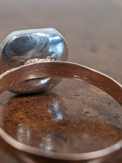 18th c Stuart Crystal Ring in Gold and Silver