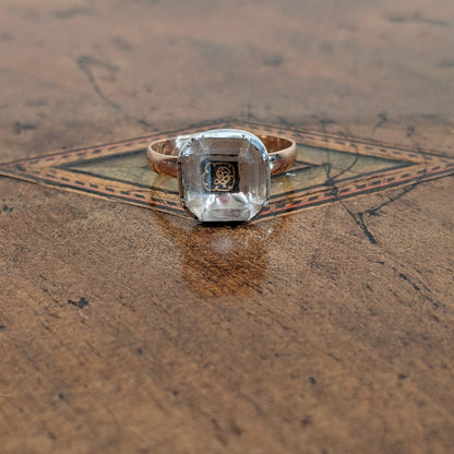 18th c Stuart Crystal Ring in Gold and Silver