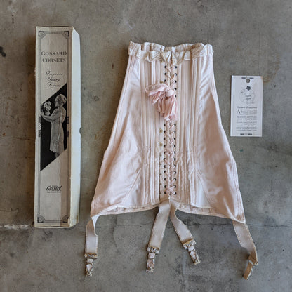 Late 1910s Pink Deadstock Gossard Corset | Sz 21