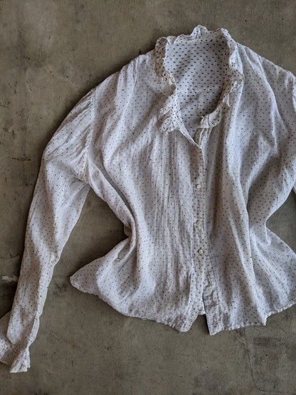 1900s-1910s Swiss Dot Shirt Waist