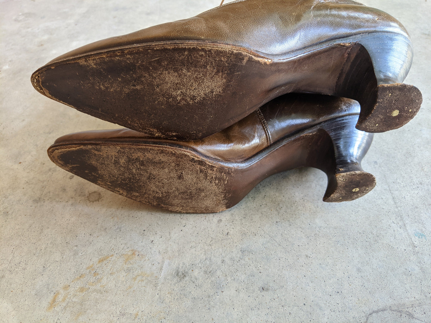 1910s-1920s Brown Louis Heel Boots | Sz 7.5-8