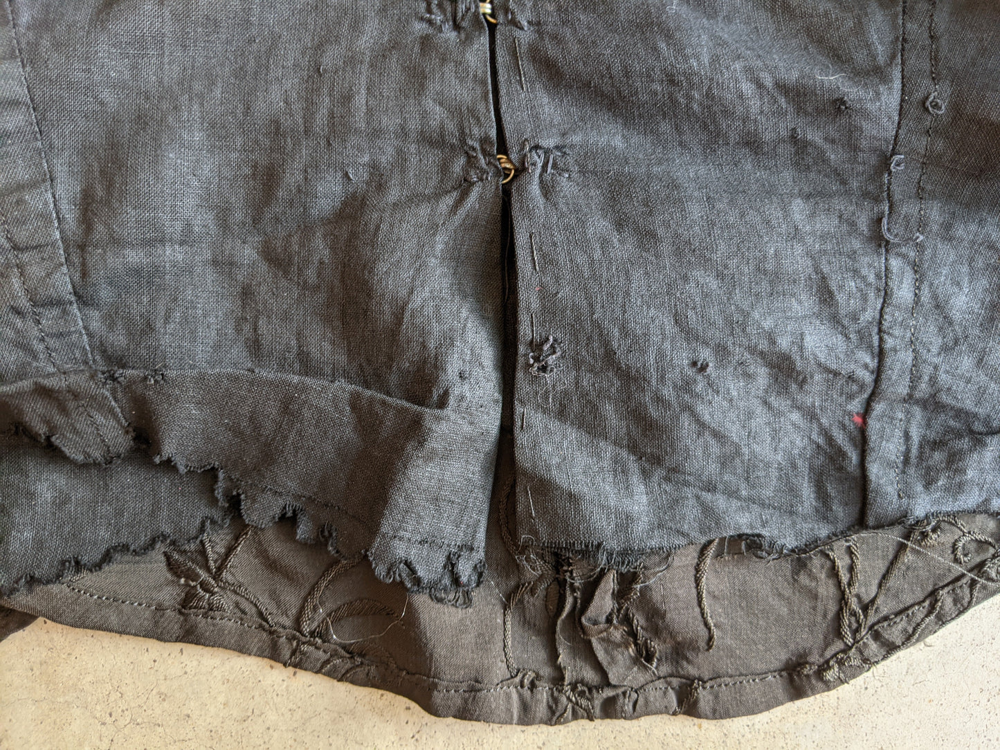 1900s Black Silk Bishop Sleeve Wrap Blouse