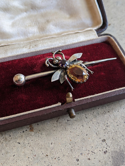 1900s Sterling Silver Fly or Bee Brooch