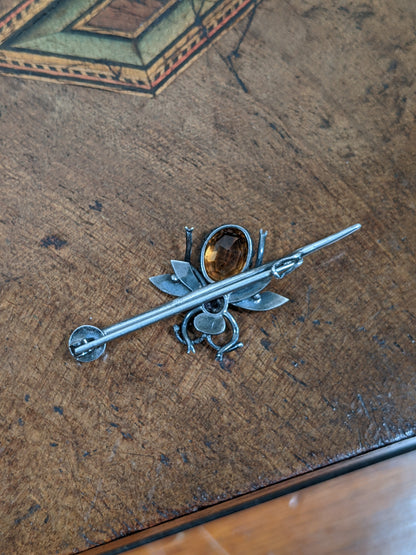 1900s Sterling Silver Fly or Bee Brooch