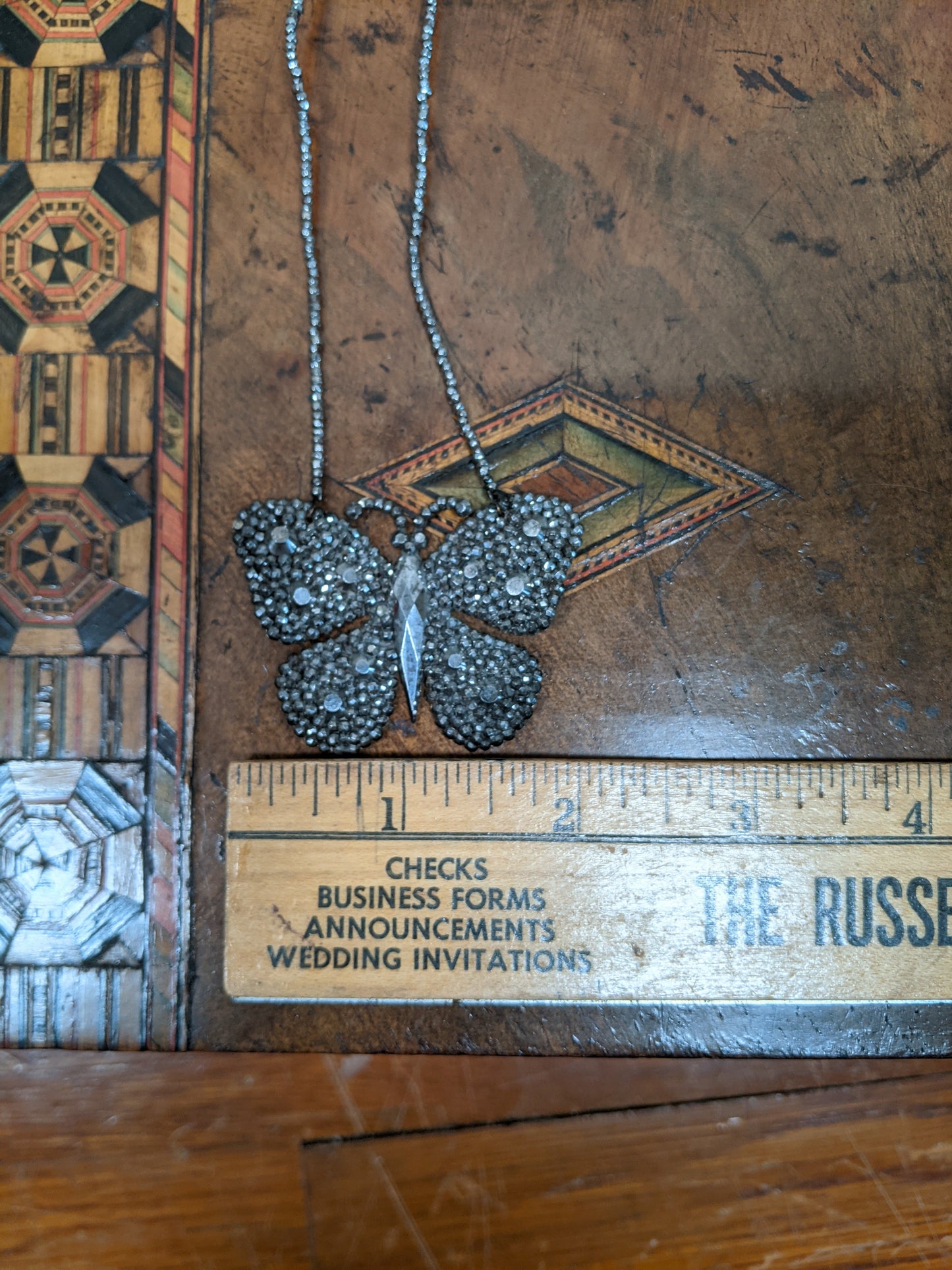 19th c. Cut Steel Butterfly Necklace