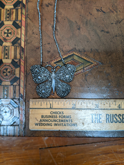19th c. Cut Steel Butterfly Necklace