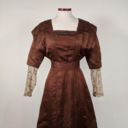 1908-1909 Red Ochre Silk Dress