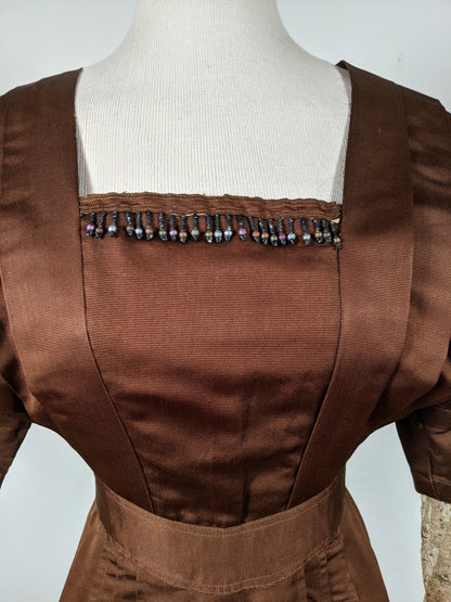 1908-1909 Red Ochre Silk Dress