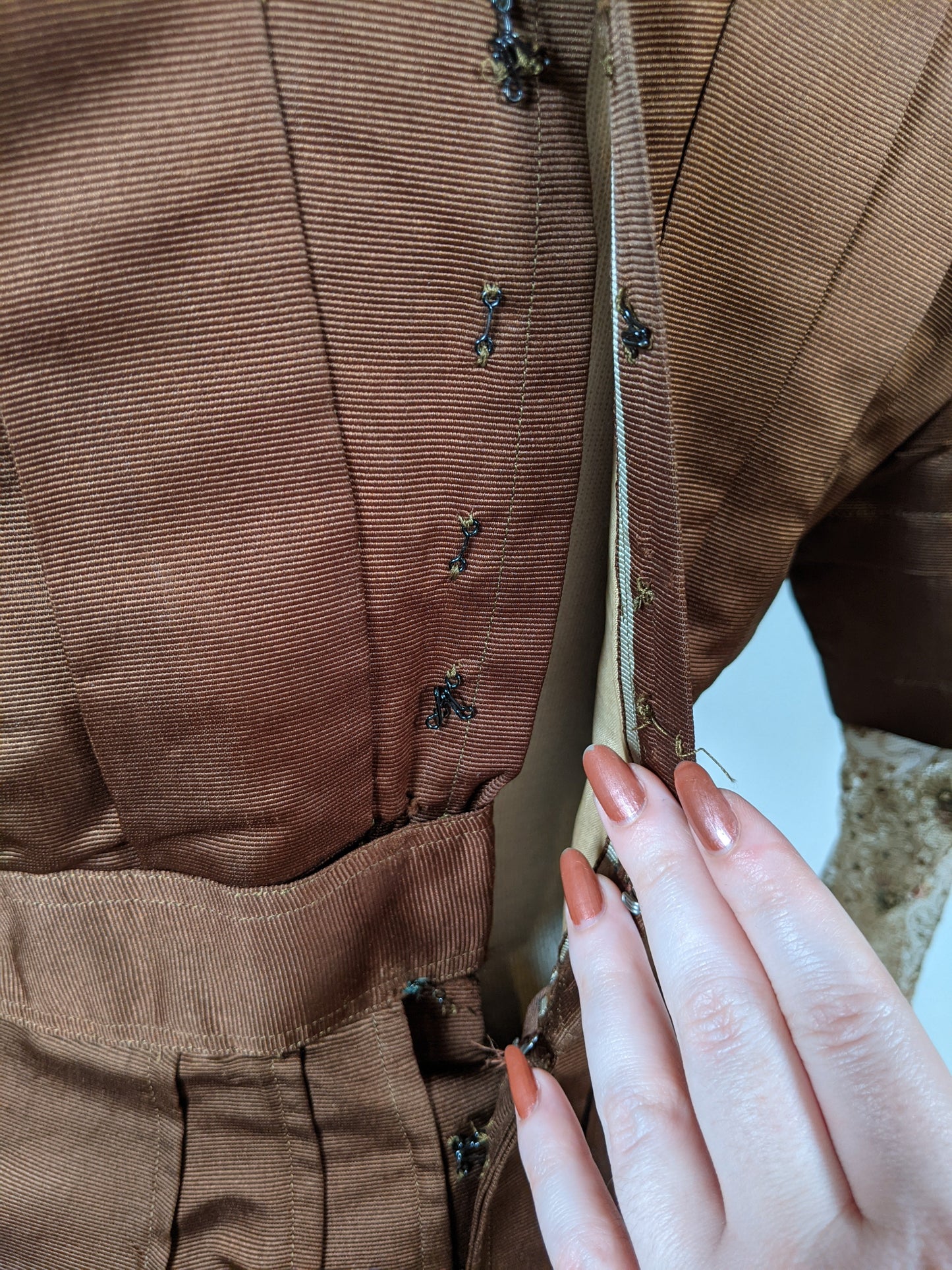 1908-1909 Red Ochre Silk Dress