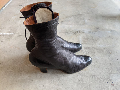 1900s Side Lacing Boots | Approx Sz 7.5-8