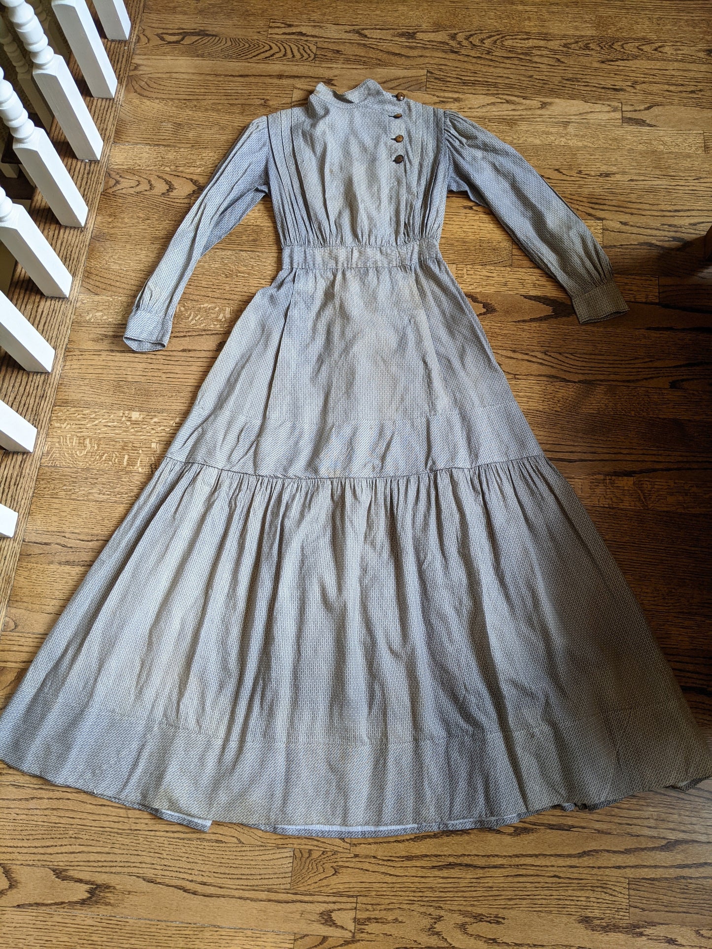 1900s Black + White Cotton Dress