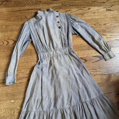 1900s Black + White Cotton Dress
