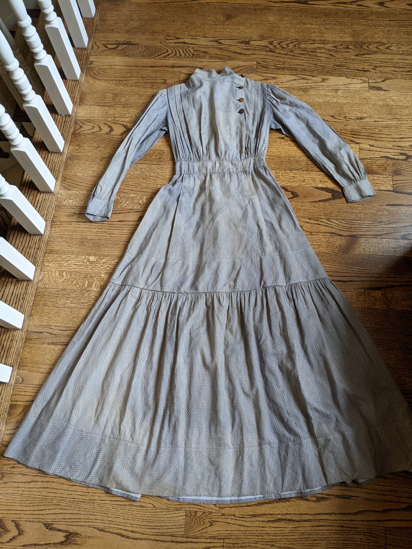 1900s Black + White Cotton Dress