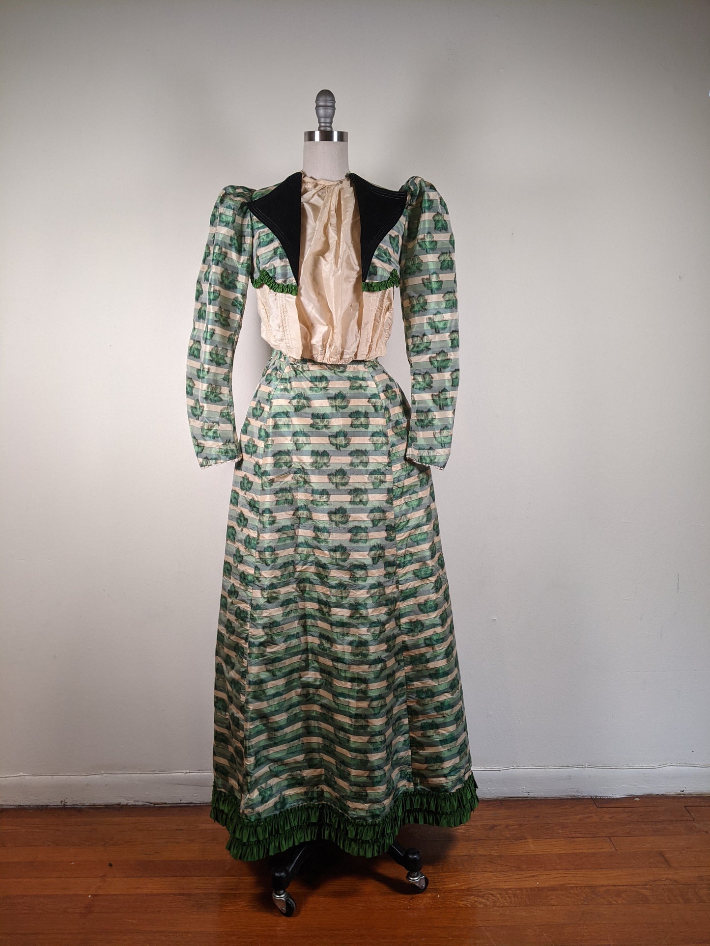1890s Green Leaf Pattern Dress | Study + Display