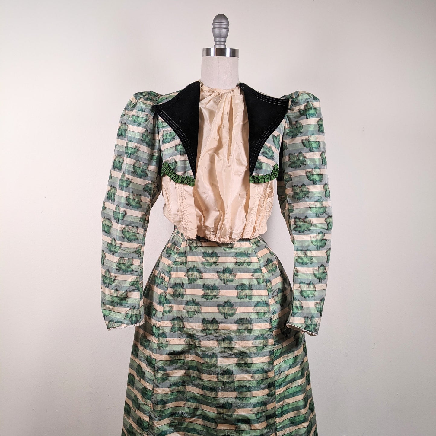 1890s Green Leaf Pattern Dress | Study + Display