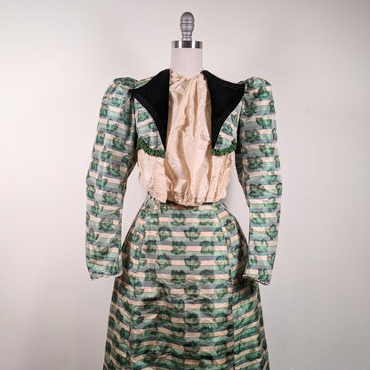 1890s Green Leaf Pattern Dress | Study + Display