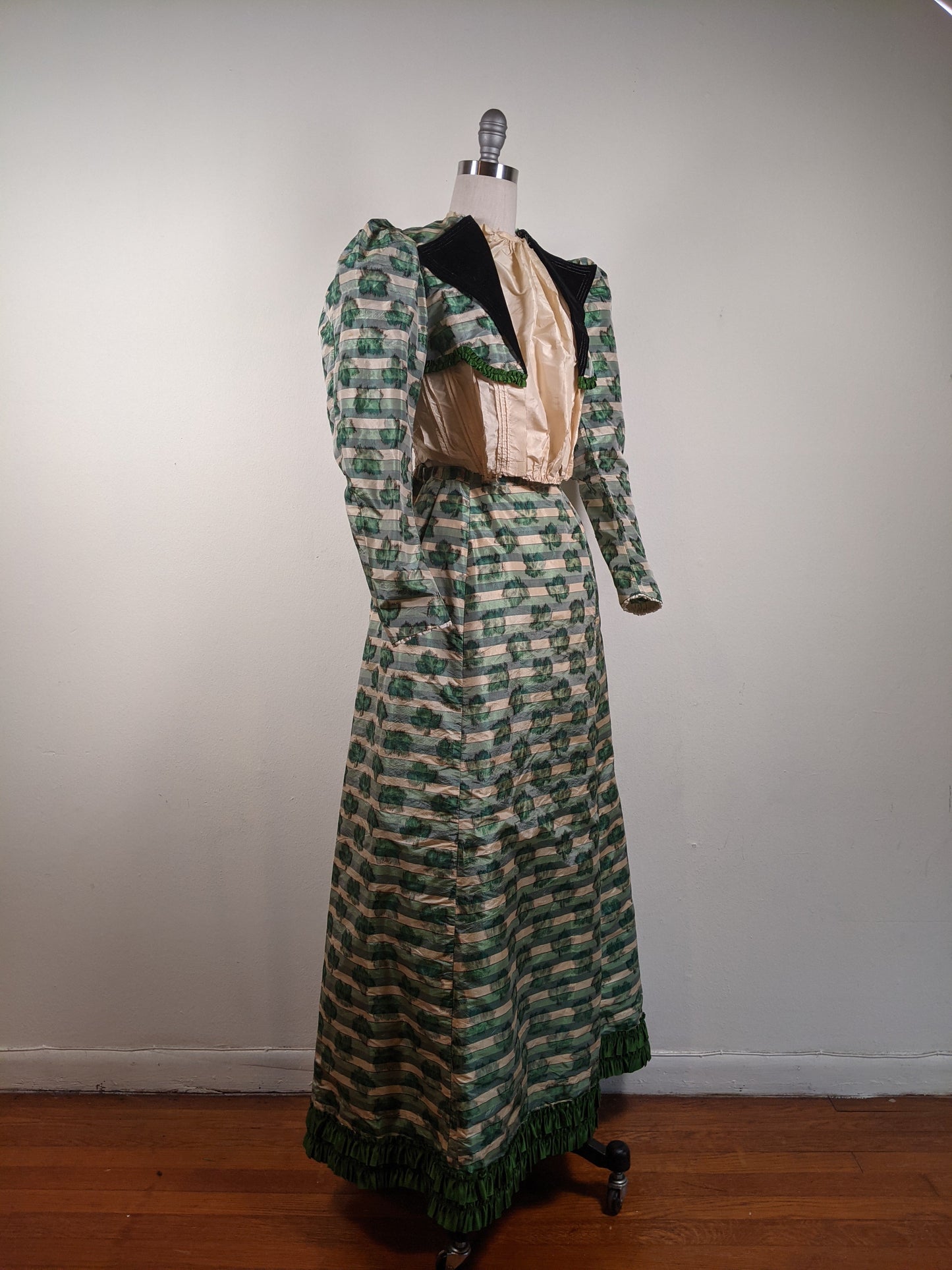 1890s Green Leaf Pattern Dress | Study + Display