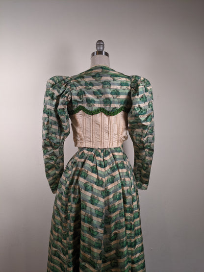 1890s Green Leaf Pattern Dress | Study + Display