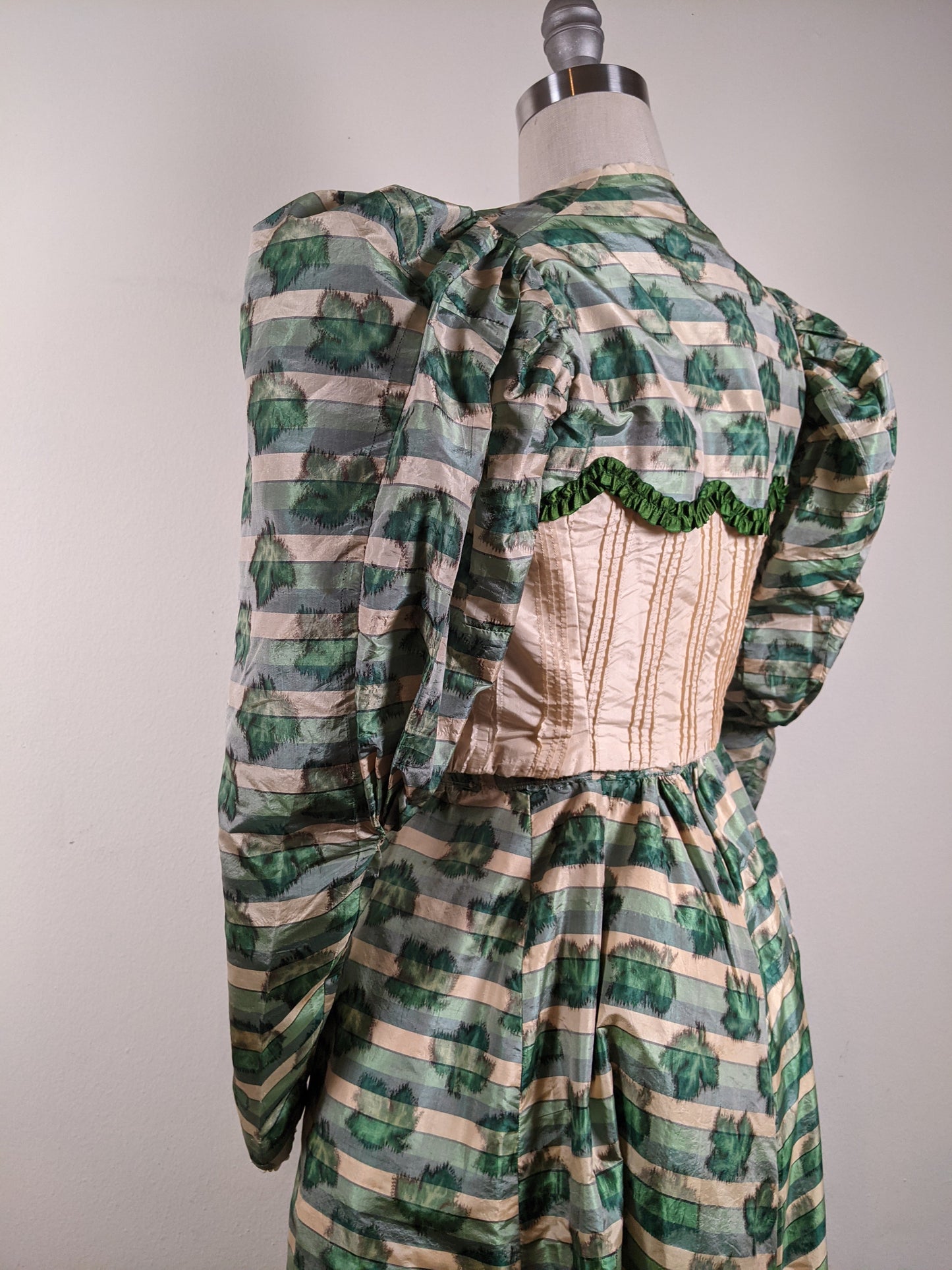 1890s Green Leaf Pattern Dress | Study + Display