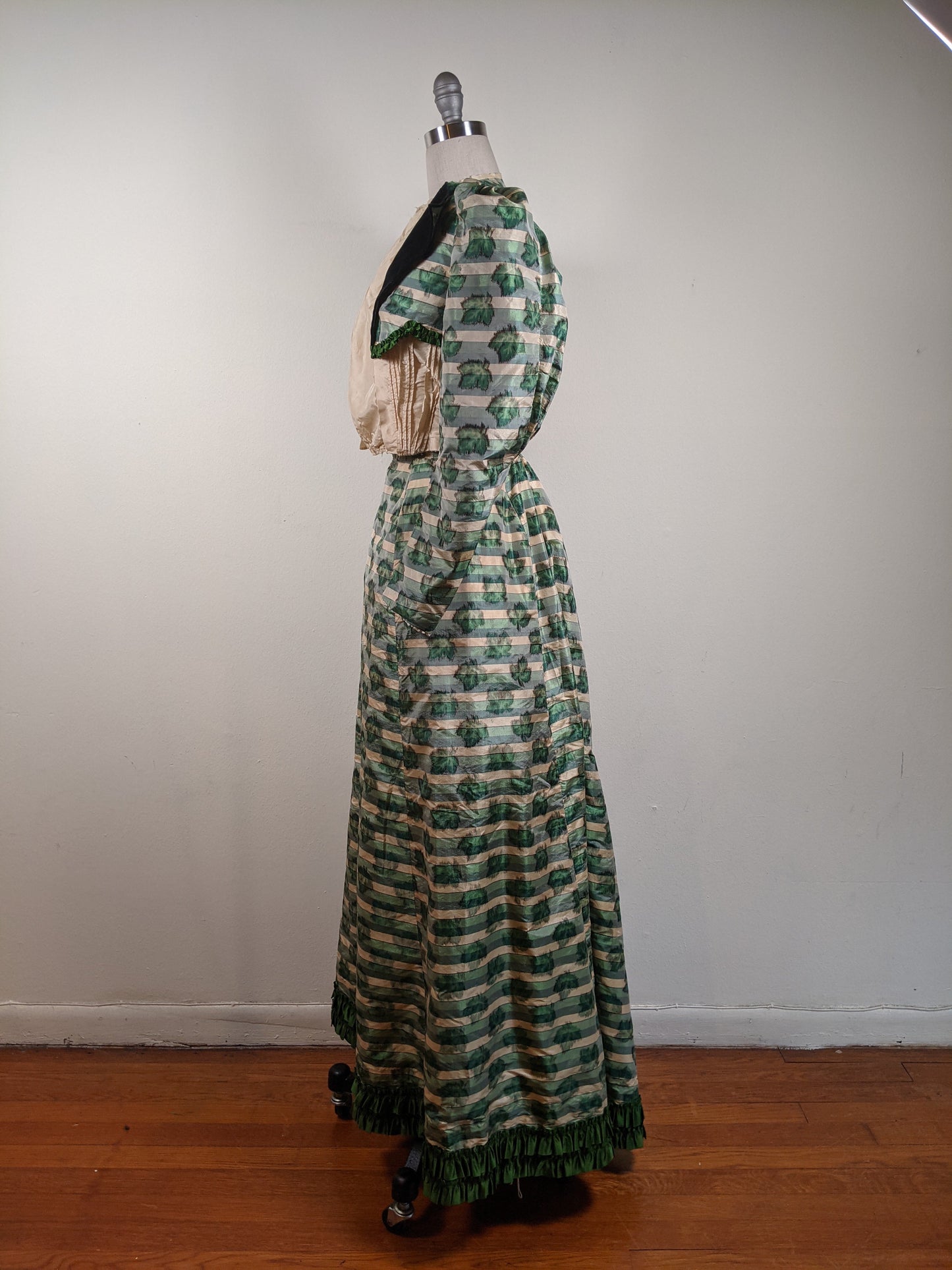 1890s Green Leaf Pattern Dress | Study + Display