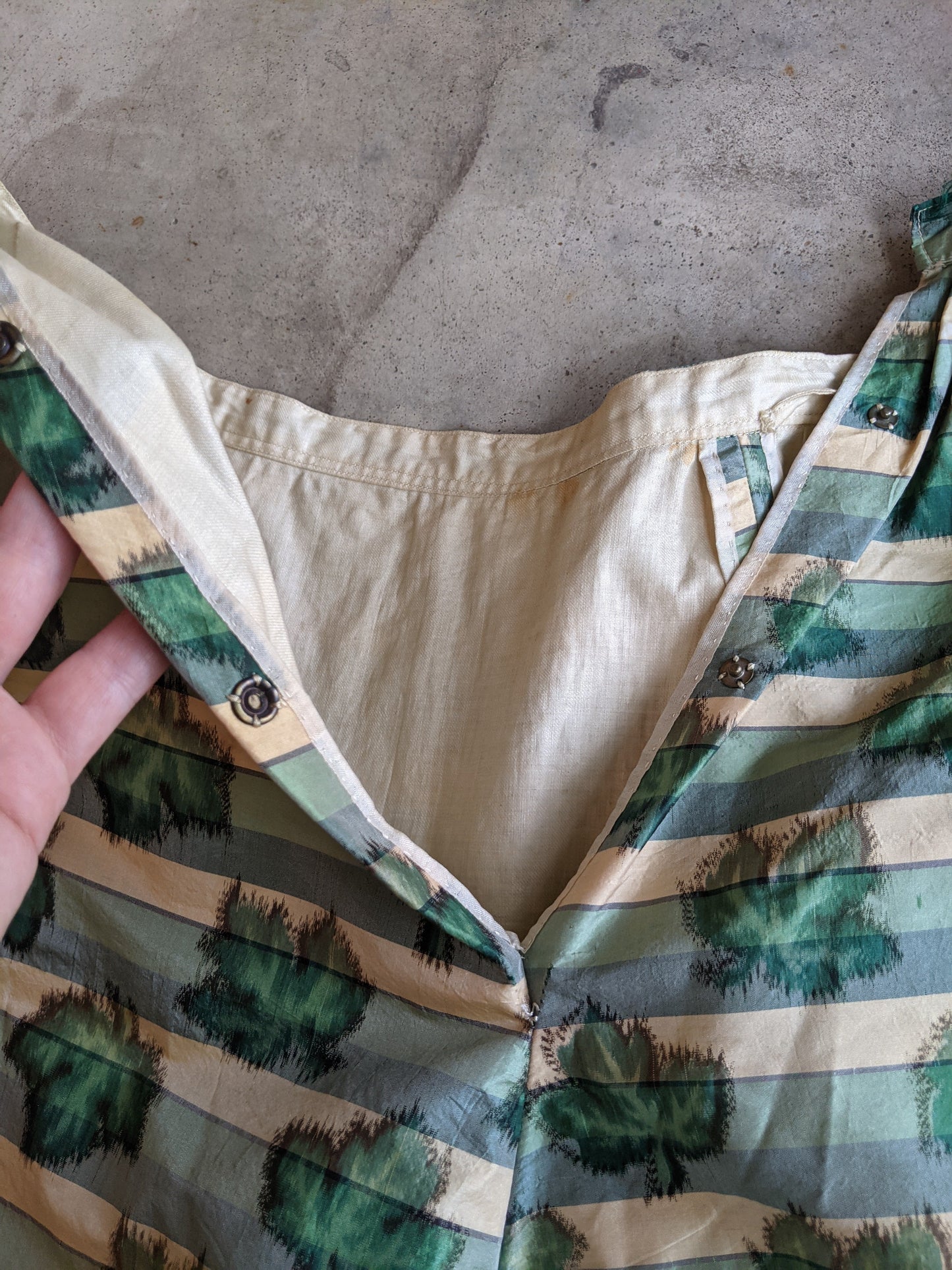 1890s Green Leaf Pattern Dress | Study + Display