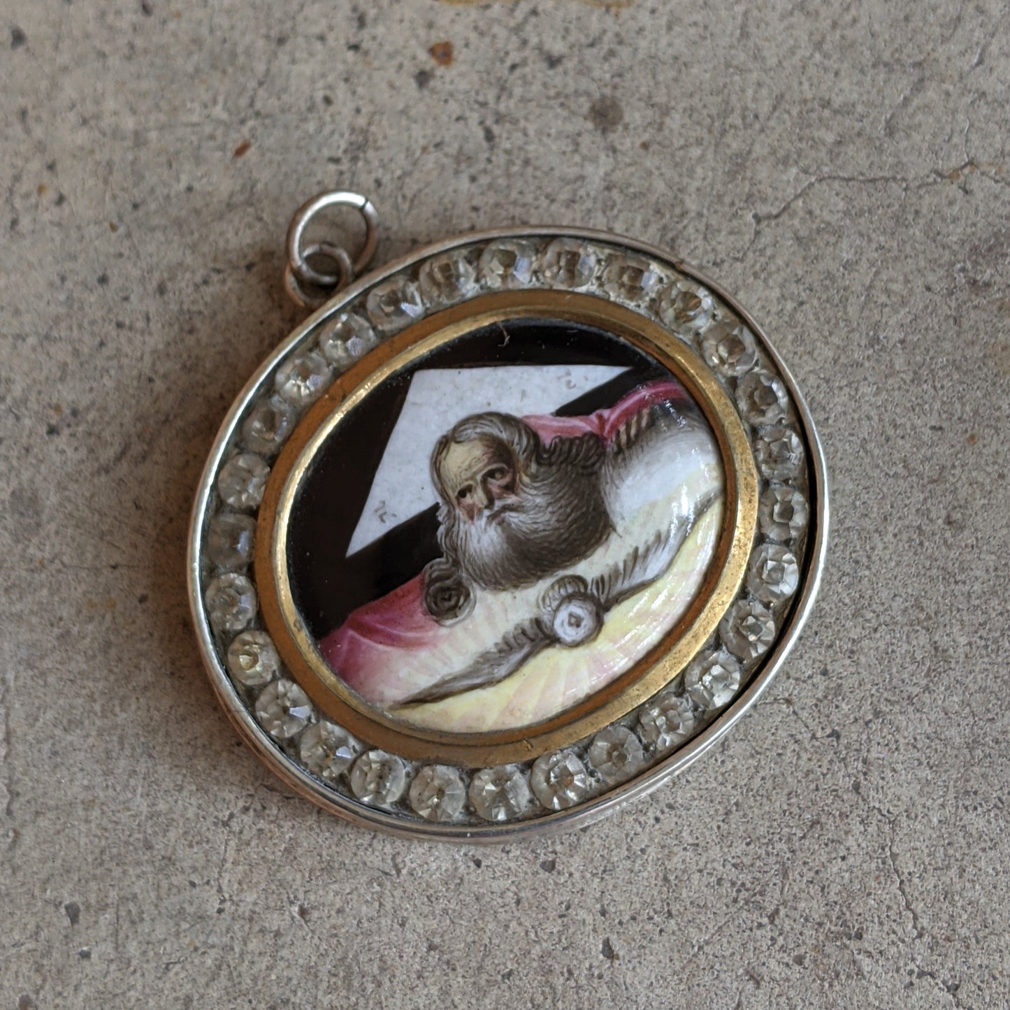 Early 19th c. Rock Crystal Silver Pendant