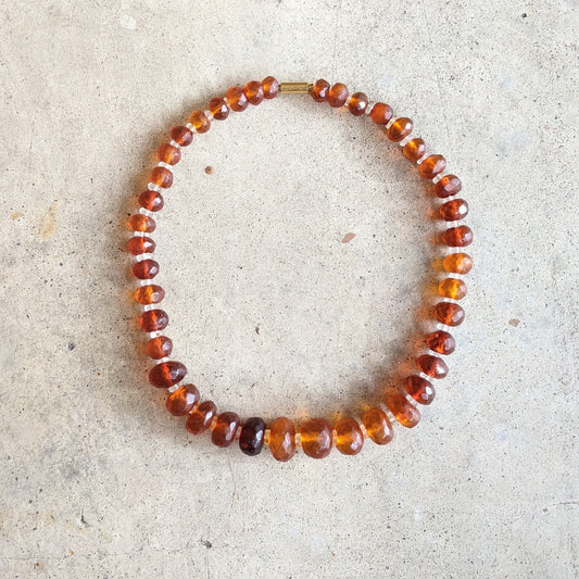 19th c. Faceted Amber Necklace