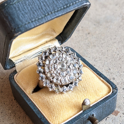 Early 19th c. Black Dot Paste Silver Ring