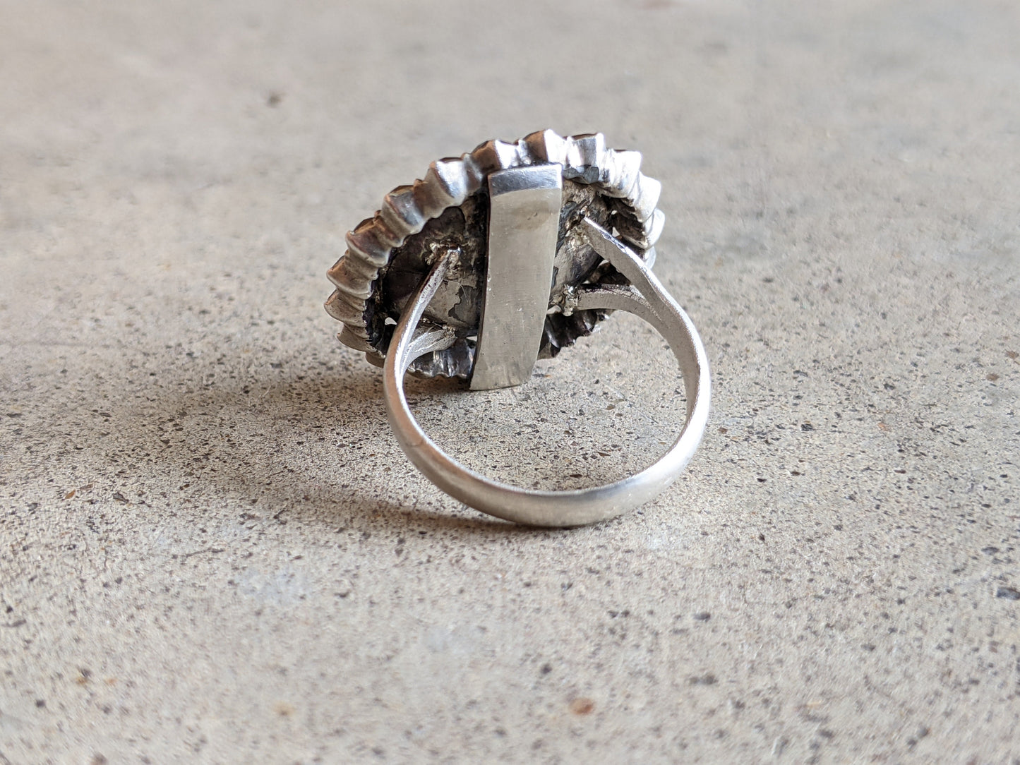 Early 19th c. Black Dot Paste Silver Ring