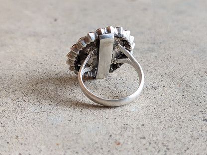 Early 19th c. Black Dot Paste Silver Ring