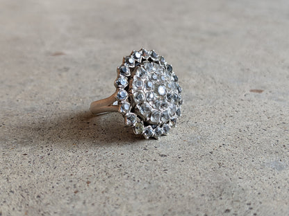 Early 19th c. Black Dot Paste Silver Ring