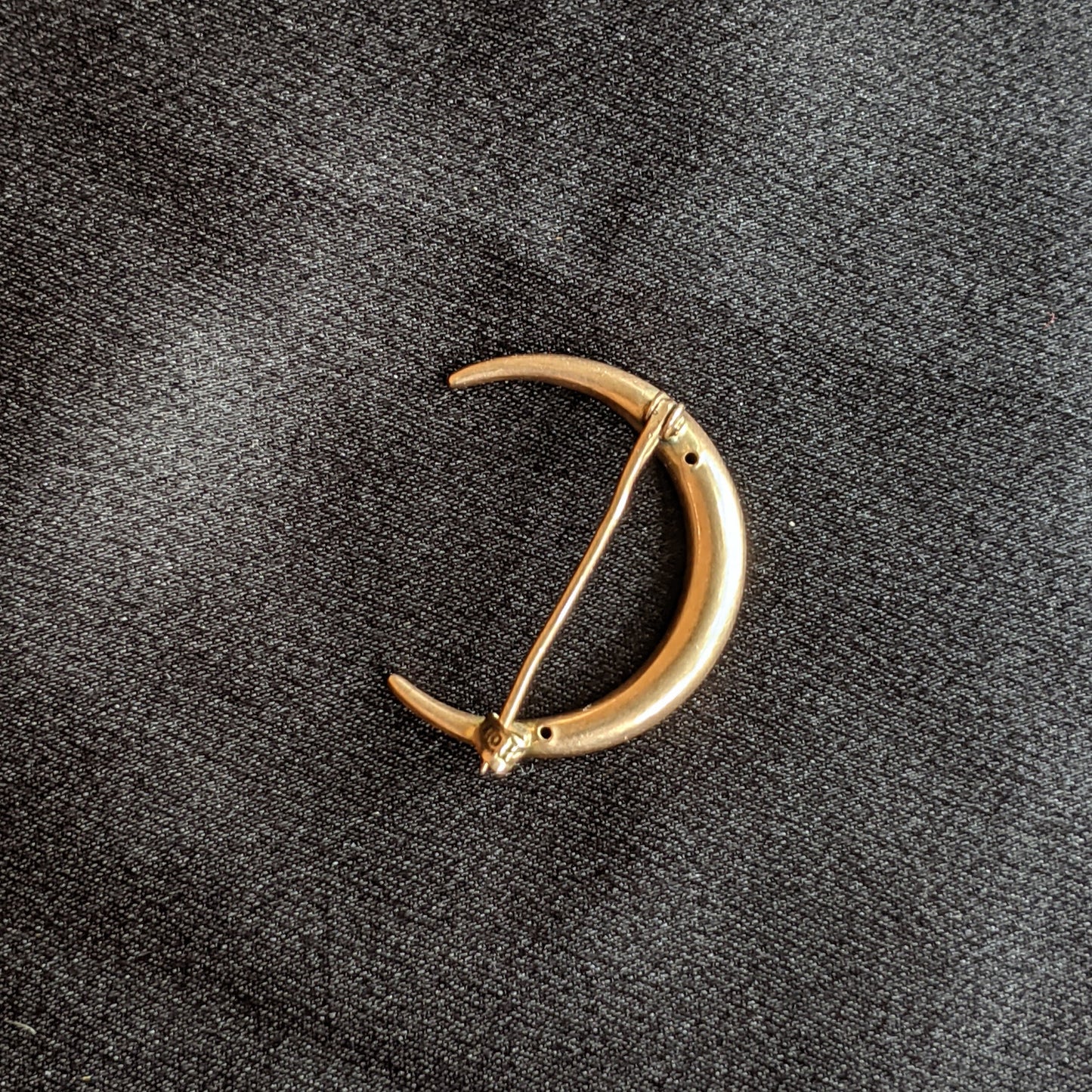 1900s 10k Gold Repousse Moon Brooch
