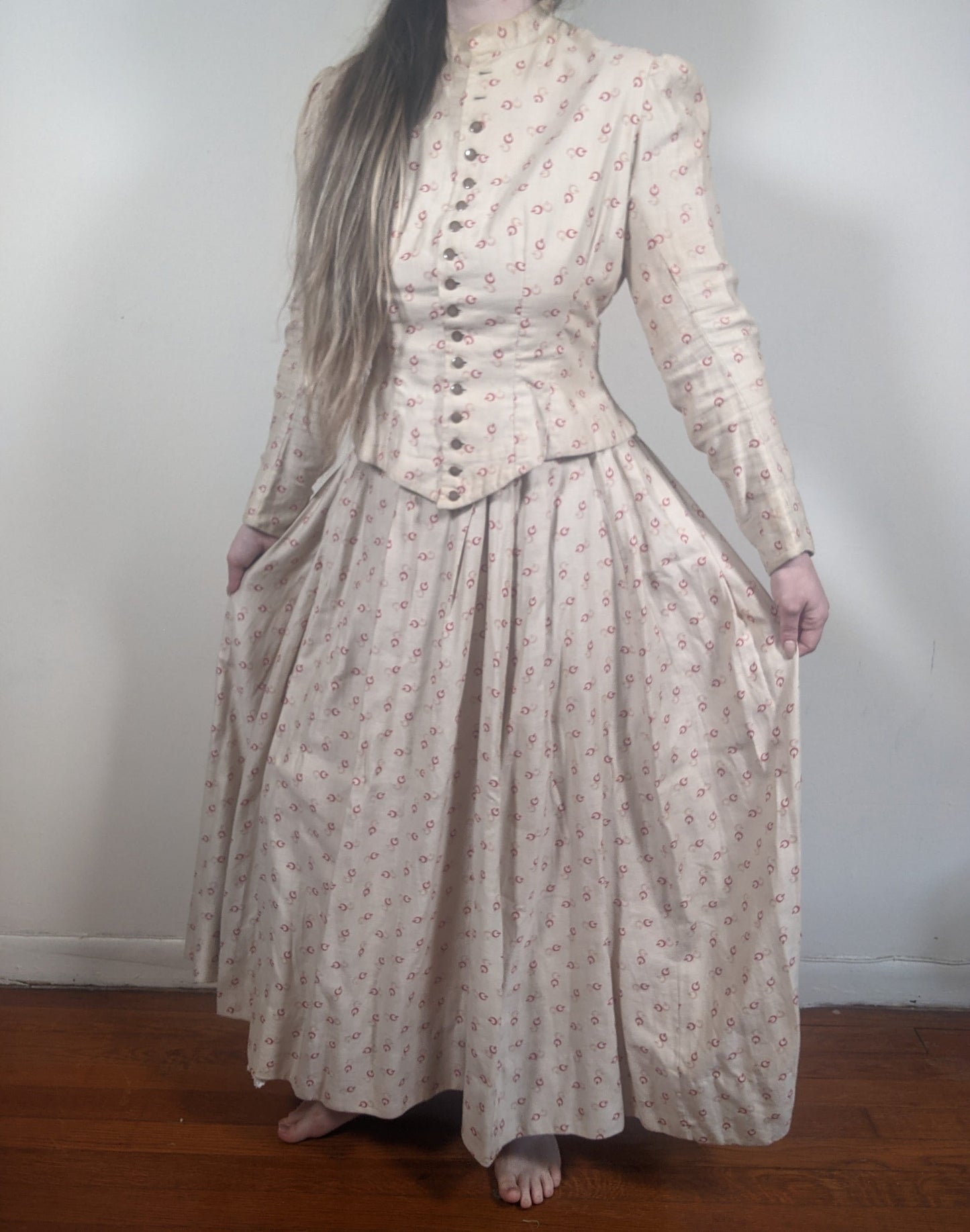 1880s Soft Cotton Printed Dress