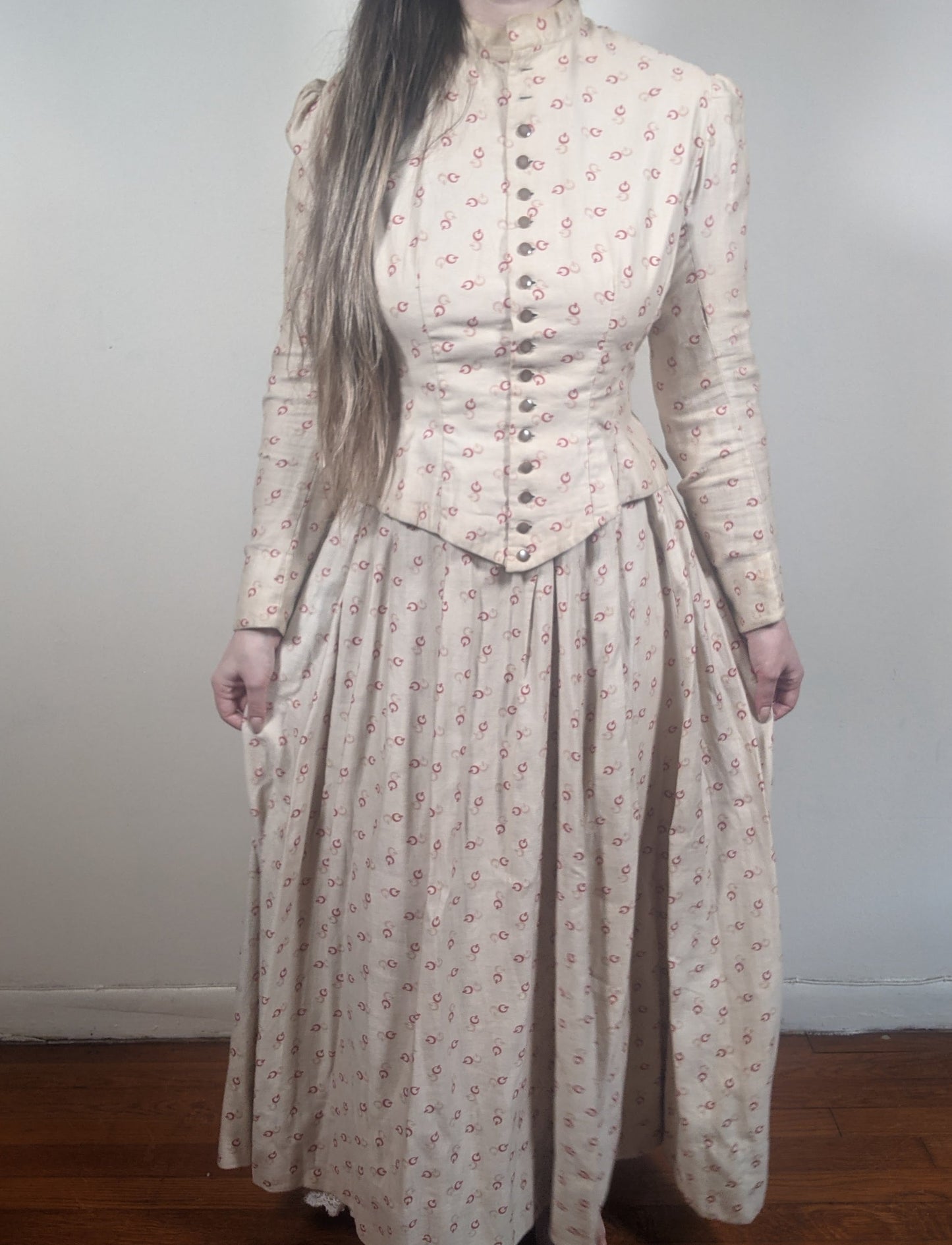 1880s Soft Cotton Printed Dress