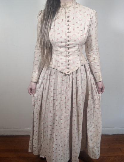 1880s Soft Cotton Printed Dress