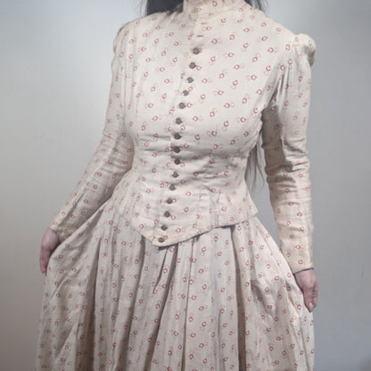 1880s Soft Cotton Printed Dress